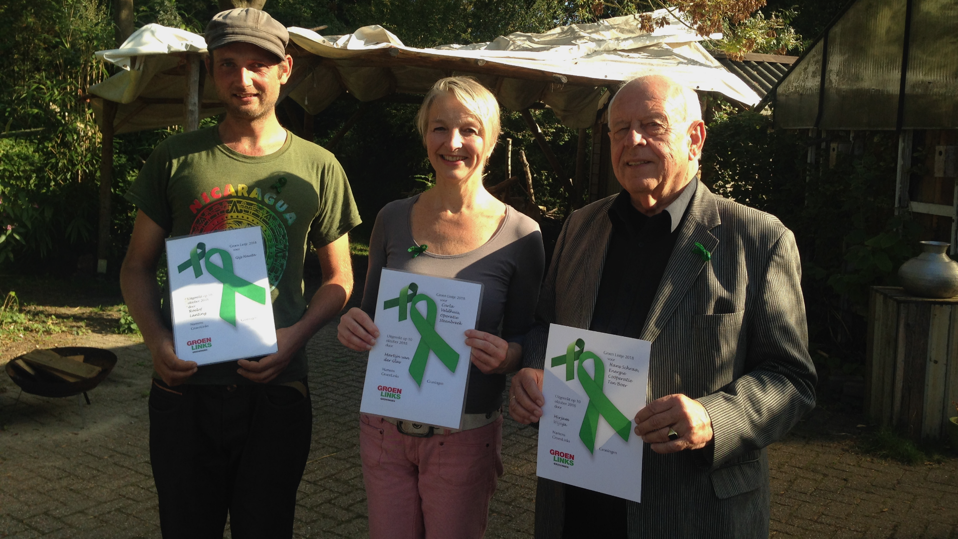 De drie winnaars: Gijs Nauta, Carla Veldhuis en Hans Schraa