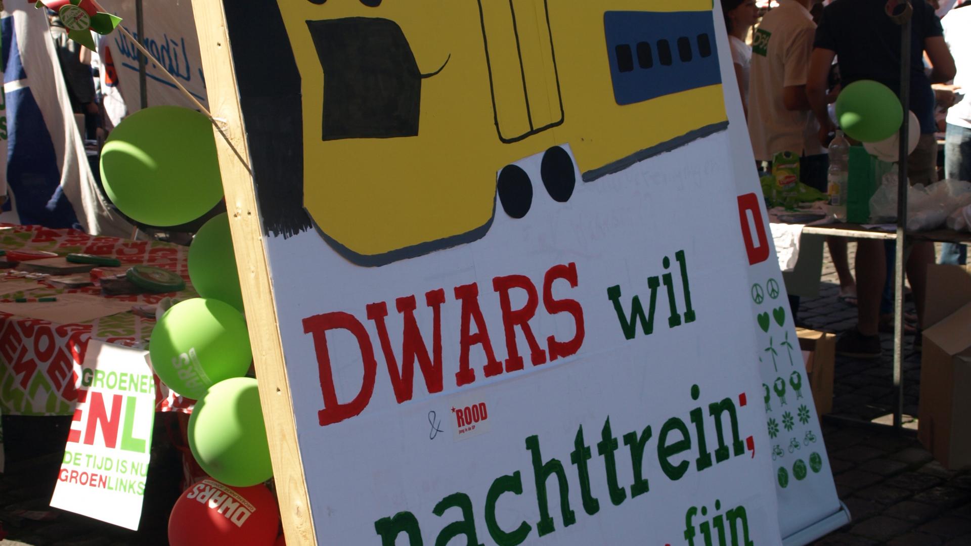 Dwars in actie voor de nachttrein
